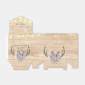 Boho Deer Antlers und Florals Wood Wedding Geschenkschachtel (Ungefaltet)