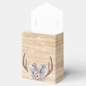 Boho Deer Antlers und Florals Wood Wedding Geschenkschachtel (Geöffnet)