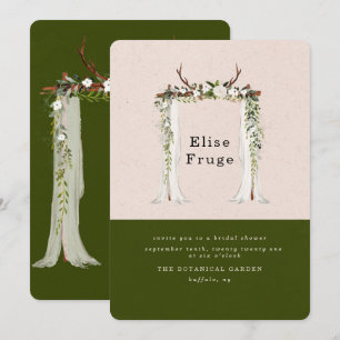 Boho Deer Antlers White Canopy Brautparty Einladung