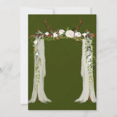 Boho Deer Antlers White Canopy Save the Date Einladung (Rückseite)