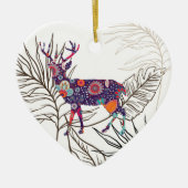 Boho Deer Bleibe Wild Sinti und Roma Child Keramik Ornament (Vorne)