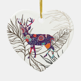 Boho Deer Bleibe Wild Sinti und Roma Child Keramik Ornament
