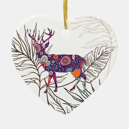 Boho Deer Bleibe Wild Sinti und Roma Child Keramik Ornament (Vorne)