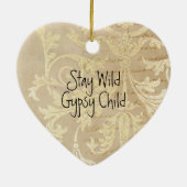 Boho Deer Bleibe Wild Sinti und Roma Child Keramik Ornament (Hinten)