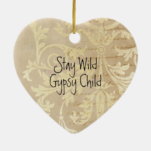 Boho Deer Bleibe Wild Sinti und Roma Child Keramik Ornament (Hinten)