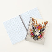 Boho Deer farbenfrohe Blume Notizblock (Innenseite)