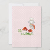 BOHO Deer Fox Owl Forest Pink Girl Baby Dusche Einladung (Rückseite)