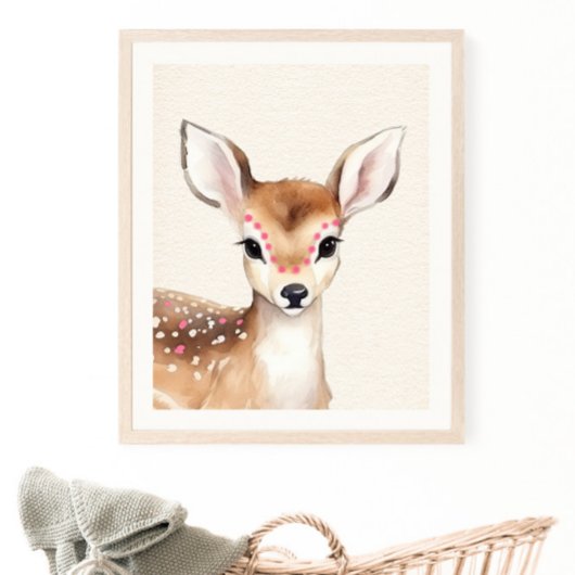 Boho Deer Kinderzimmer Poster