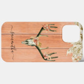 Boho Deer Skull Floral Monogram Terra Cotta Case-Mate iPhone Hülle (Rückseite (Horizontal))