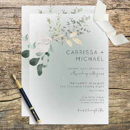 Boho Delicate Greenerity Moderne Hochzeit Einladung