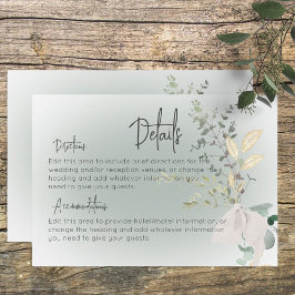 Boho Delicate Greenery Moderne Details Begleitkarte