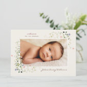 Boho Delicate Wildblume | 4 Foto Geburtsjahr (Stehend Vorderseite)