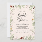 Boho Delicate Wildblumen Brautparty Einladung (Vorderseite)