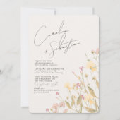 Boho Delicate Wildblumen Hochzeit Einladung (Vorderseite)