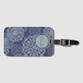 Boho Denim Moody Blues Mandalases Gepäckanhänger (Vorderseite (Horizontal))