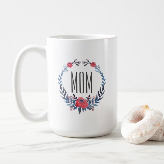 Boho der Blumentag der Mutter der Kaffeetasse (Mit Donut)