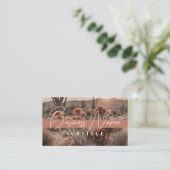 Boho Derset Blume Business Card Visitenkarte (Stehend Vorderseite)