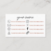 Boho Derset Blume Business Card Visitenkarte (Rückseite)