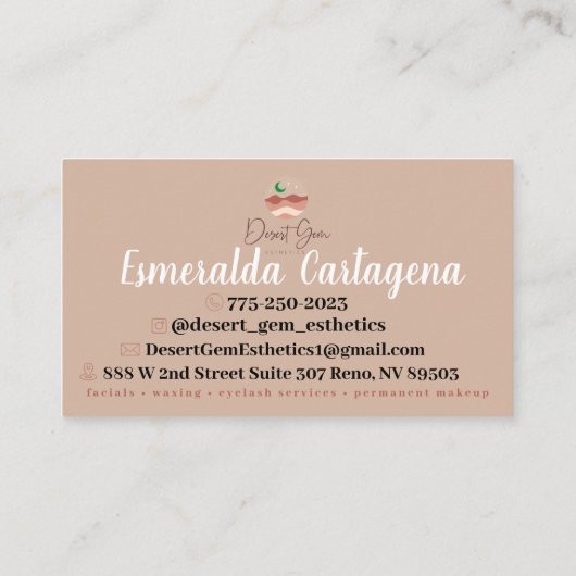 Boho Derset Blume Business Card Visitenkarte (Rückseite)