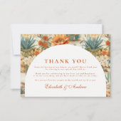 Boho Desert Arch Wedding Dankeskarte (Vorderseite)