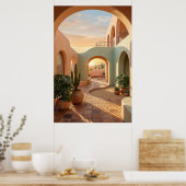 boho-desert-archway-sunset-geometric-courtyard-wal poster (Küche)