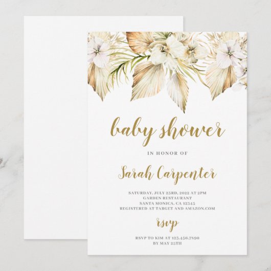 Boho Desert Baby Dusche Einladung (Vorne/Hinten)