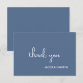 Boho Desert Blue Minimal Wedding Dankeschön Karte (Vorne/Hinten)