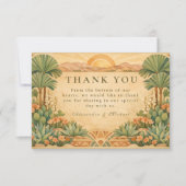 Boho Desert Botanical Wedding Dankeskarte (Vorderseite)