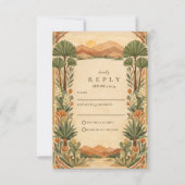 Boho Desert Botanical Wedding RSVP Karte (Vorderseite)