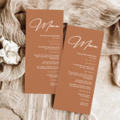 Boho Desert Burnt Orange Wedding Menükarte