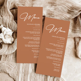 Boho Desert Burnt Orange Wedding Menükarte