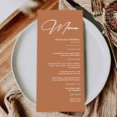 Boho Desert Burnt Orange Wedding Menükarte