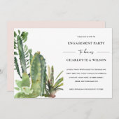 BOHO DESERT CACTI ERFOLGREICHE FAUNA VERLOBUNG EINLADUNG (Vorne/Hinten)