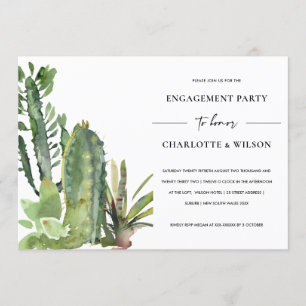 BOHO DESERT CACTI ERFOLGREICHE FAUNA VERLOBUNG EINLADUNG