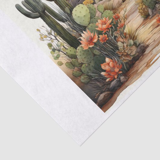 Boho Desert Cacti & Succulents Art Decoupage Seidenpapier (Ausschnitt)