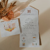 Boho Desert Cactus | Alles in einer Hochzeitsfeier All In One Einladung