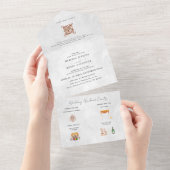 Boho Desert Cactus | Alles in einer Hochzeitsfeier All In One Einladung (Abreißen)