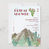 Boho Desert Cactus Arizona Brautparty Einladung (Vorderseite)