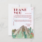 Boho Desert Cactus Arizona Hochzeit in Urlaubsort Dankeskarte (Vorderseite)