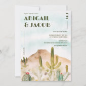 Boho Desert Cactus Arizona Hochzeit in Urlaubsort Einladung (Vorderseite)
