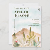 Boho Desert Cactus Arizona Hochzeit in Urlaubsort Save The Date (Vorderseite)