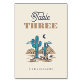 Boho Desert Cactus Arizona Wedding Table Number Tischnummer (Vorderseite)