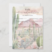 Boho Desert Cactus Baby Predictions Karte (Vorderseite)