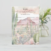 Boho Desert Cactus Baby Predictions Karte (Stehend Vorderseite)