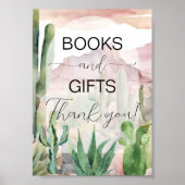 Boho Desert Cactus Baby Shower Books & Gifts Unter Poster (Vorne)