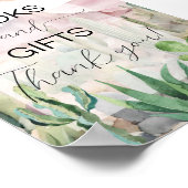 Boho Desert Cactus Baby Shower Books & Gifts Unter Poster (Ecke)