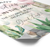 Boho Desert Cactus Baby Shower Candy Guess Game Poster (Ecke)