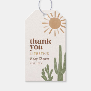 Boho Desert Cactus Baby Shower Geschenkanhänger