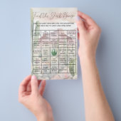 Boho Desert Cactus Baby Shower Guest Bingo Game Flyer (Handgriff)