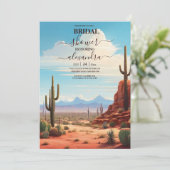 Boho Desert Cactus Brautparty Einladung (Stehend Vorderseite)